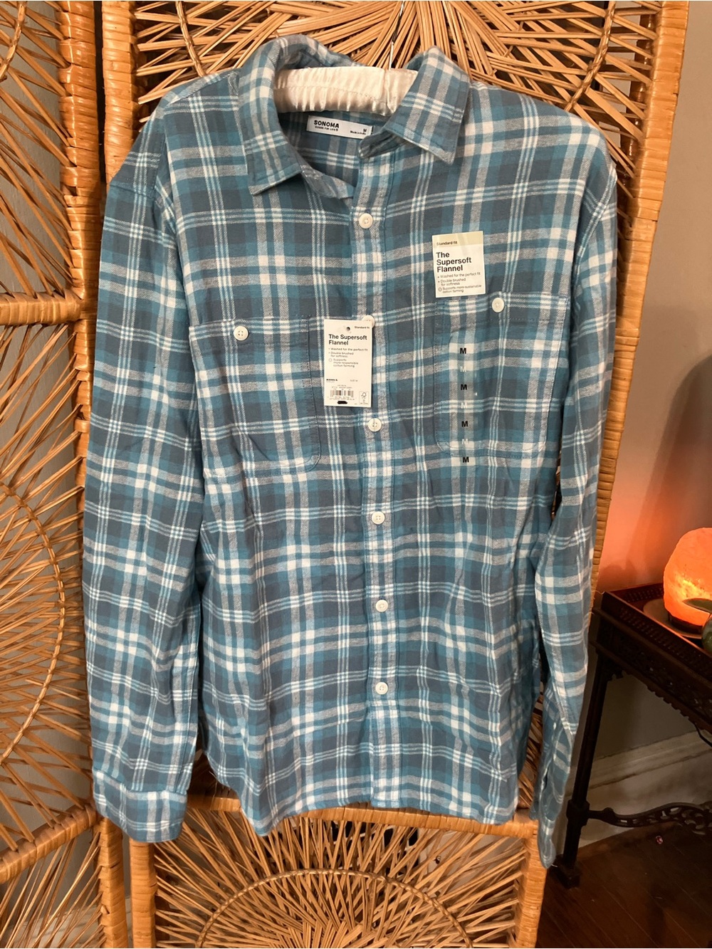Bonobos Blue Plaid Supersoft Flannel Shirt - Blue medium